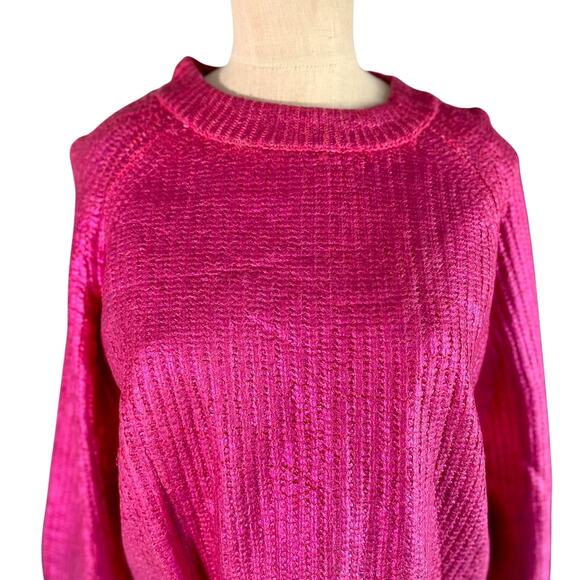 Womens Sweater Size Large Pink Scoop Slouchy Sustainable Girlhoodcore Wednesdays - Picture 2 of 7